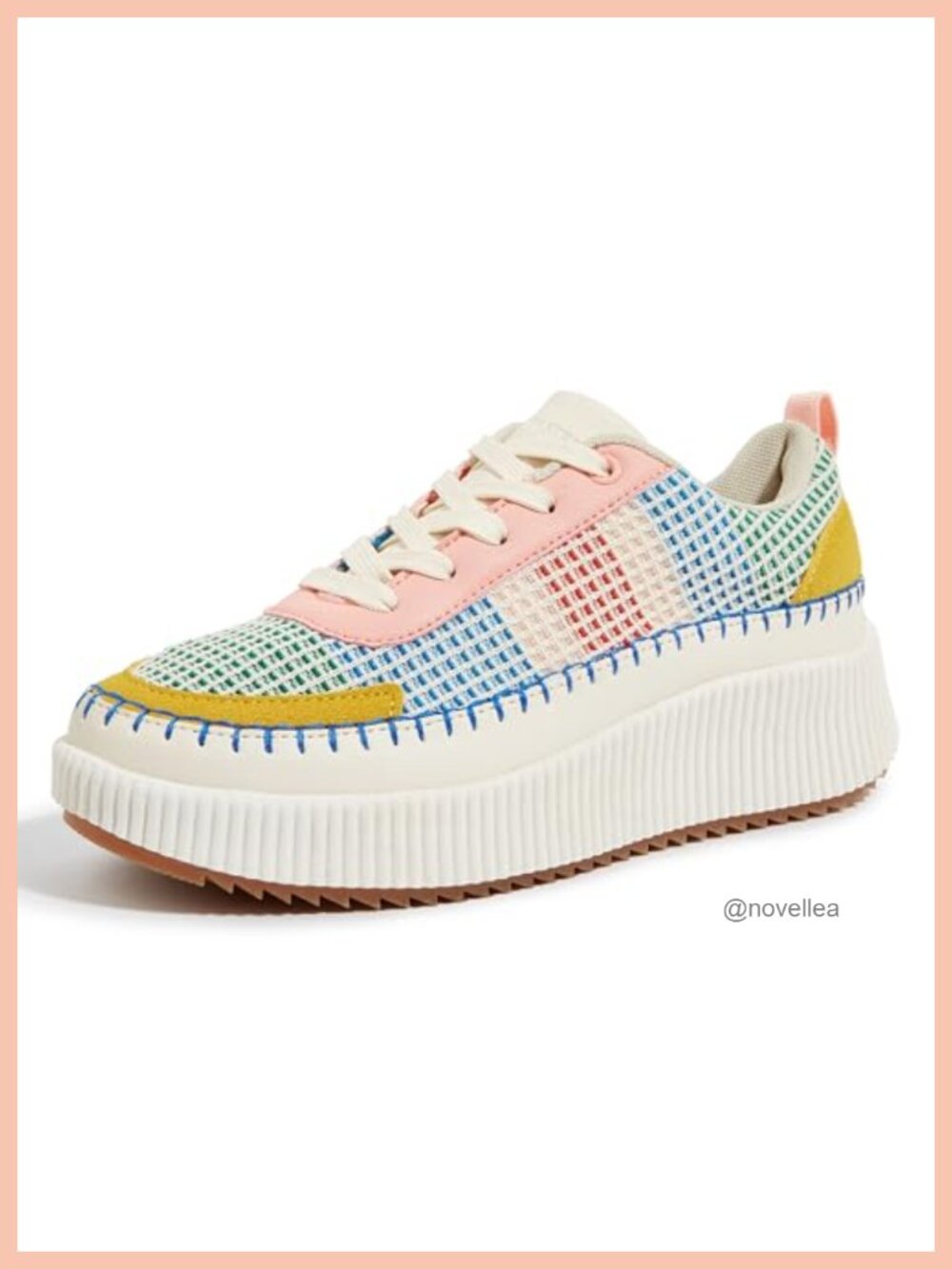 Woven Platform Sneakers Lace-Up Retro Walking Tennis Shoes